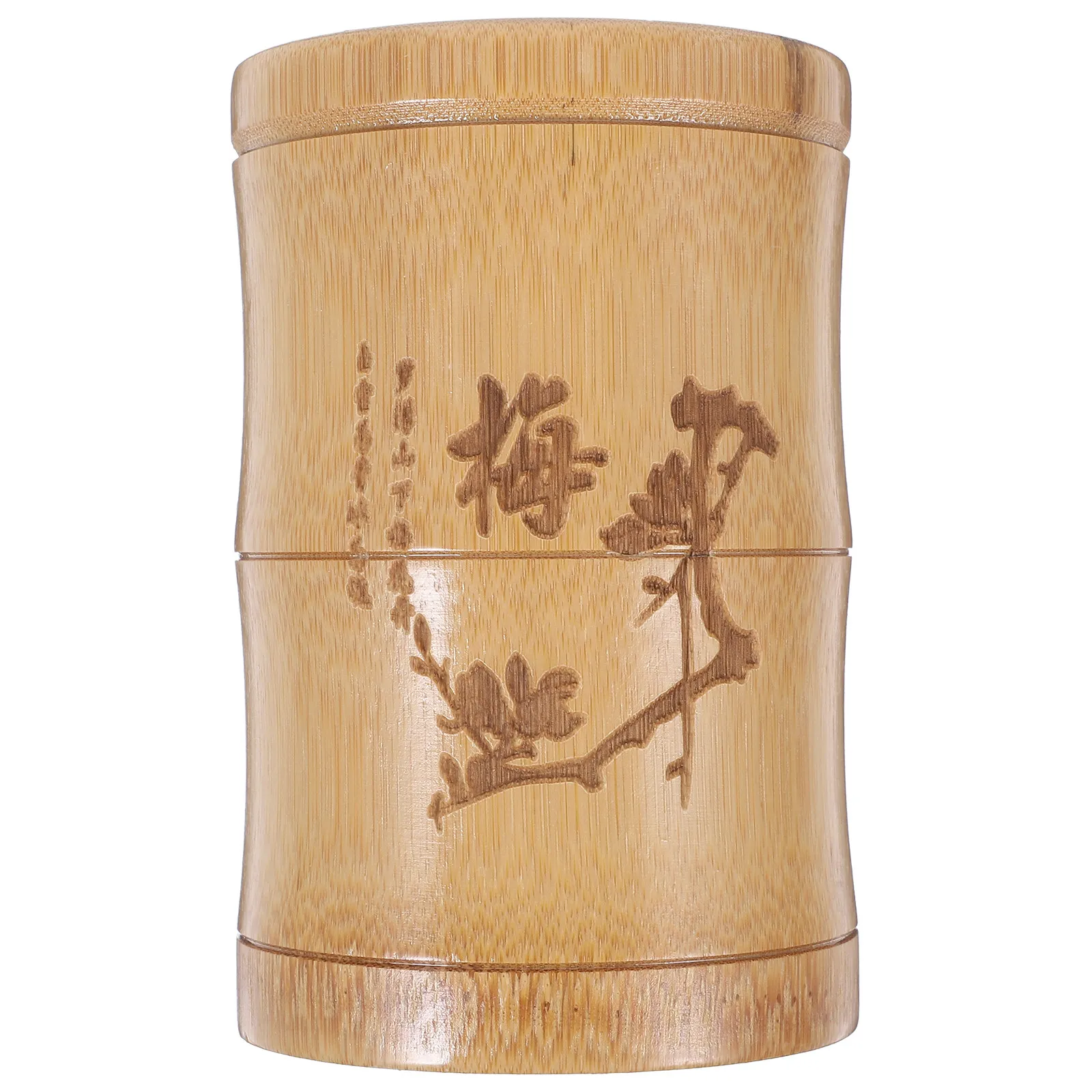 Bamboo Pen Holder Brush Organizer Chinese Style Desktop Decor Stationery Storage Pot Makeup Brush Container Desk Organizer