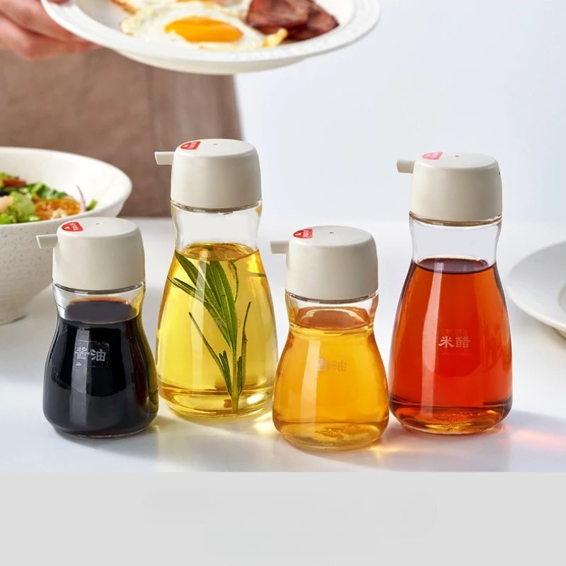1pc tempero garrafa de vidro vinagre molho soja tempero armazenamento condimento óleo de gergelim pode para cozinha gadget ferramentas organizador