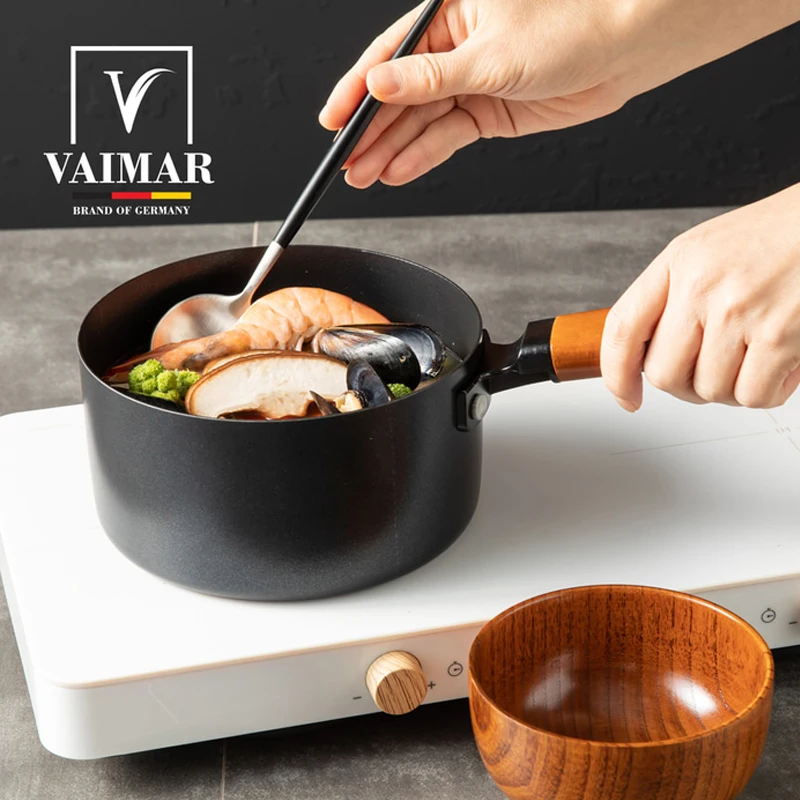 [VAIMR]-وعاء صلب مقاوم للصدأ للفاصوليا السوداء ، طقم إناء 2 ، 16 + 18 محيط محيطي