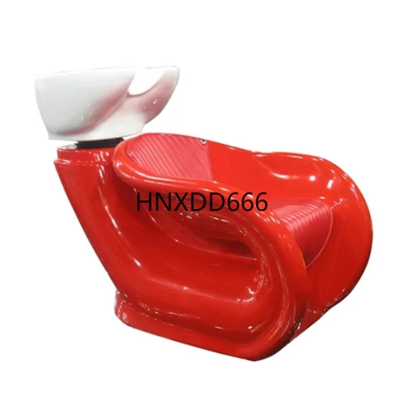 

Unique Design Red Shampoo Chair Hair Salon Furniture High Quality Fiberglass Washing Bed