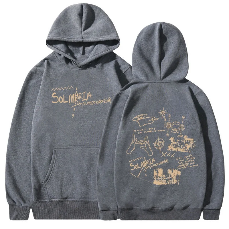 Eladio كاريون سول ماريا جولة 2025 الخريف الشتاء الرجال النساء المألوف الهيب هوب المتضخم فضفاض عادية نقية كنزة صوفية قطنية/بلوزة قطنية قطنية #2