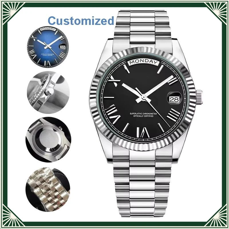 88A Store 40mm Men's Automatic Movement 904l Stainless Steel Watches Customized Watches