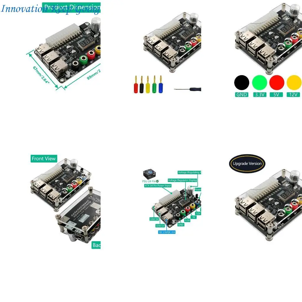 

E65C USB2.0 ATX24P Power Supply Board Adjustable Knob 3.3V, 5V 12V