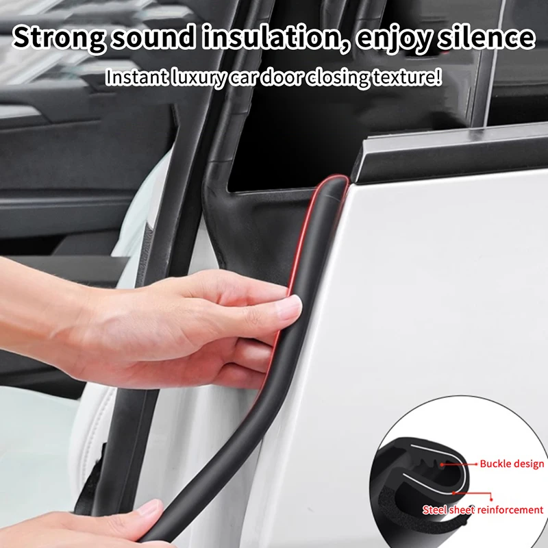 

Car Door Edge Seal Strip-Rubber Weatherstrip for Soundproofing&Dustproofing,Universal B-PillarSealantTape for AutoDoorProtection