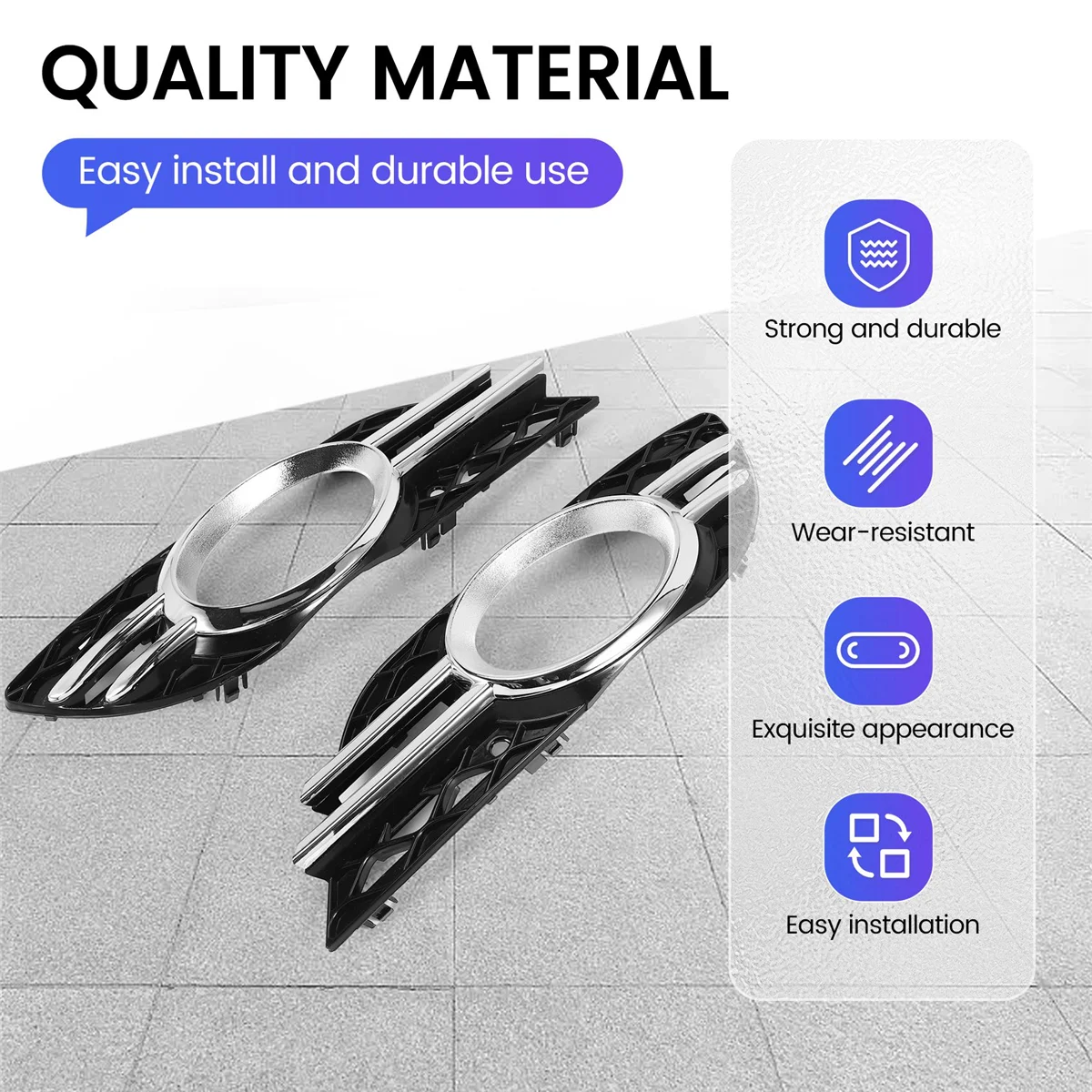 شواية ضباب أمامية للسيارة ، مجموعة غطاء من الكروم ، مرسيدس بنز الفئة E ، W211 07-09 ، A2118851174 ، A2118851274