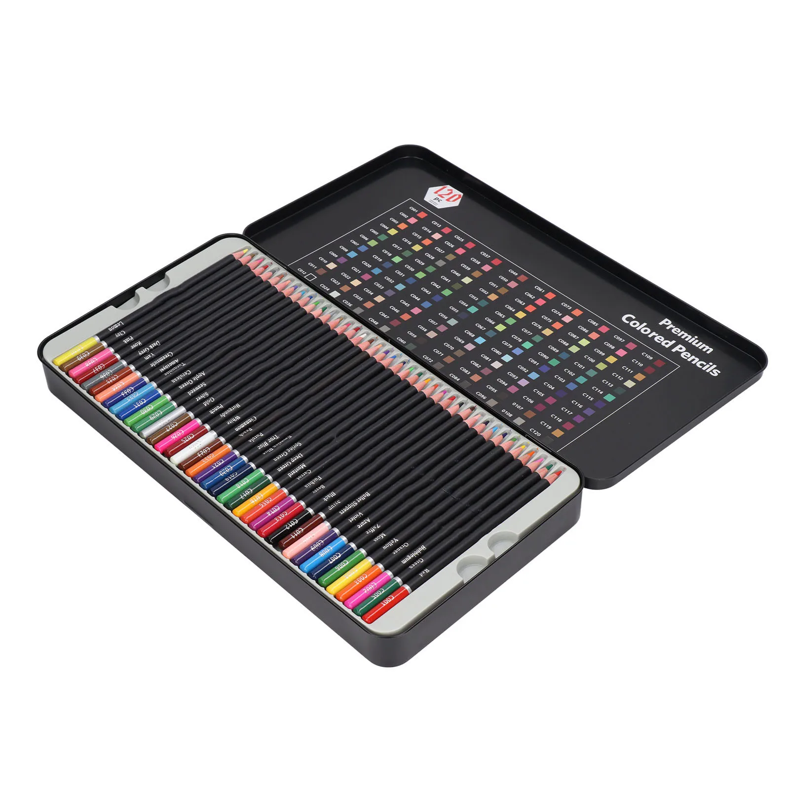 Colored Pencils Coloring Pencils Set Professional Smoother Writing Safe Materials Portable with Iron Storage Box for Art School