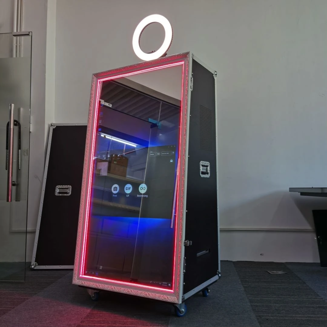 

65inch Magic Mirror Photo Booth Affordable F case Led Frame Enclosure Camera Touch Screen