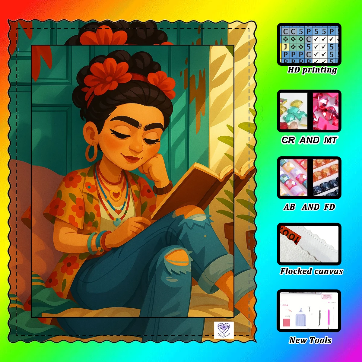 

【Andre Diamond Art】Платура FD &AB &CR ослепительно переплетенна С флокированной тканью в качестве основания, он неотложная