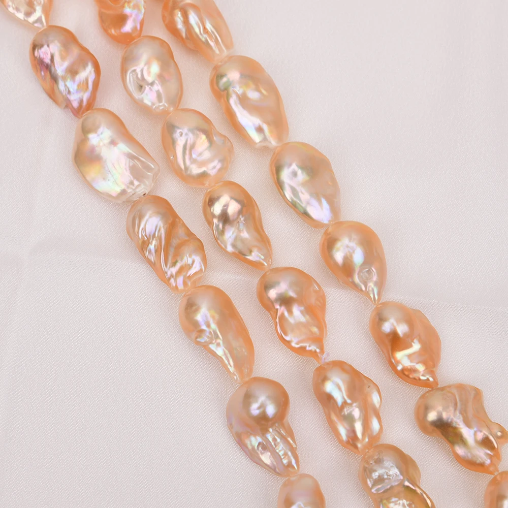 APDGG 1 Strand Natural Pink Keshi Baroque Pearl Strands 16'' Loose Beads For Pearl Necklace Bracelet Jewelry DIY