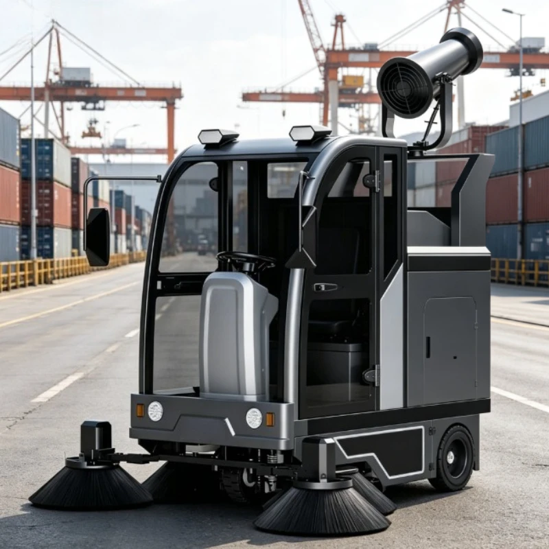 All Function Sweep Water Spray Dust Removal Electric Street Sweeper For Industrial Park Square And Campus Path