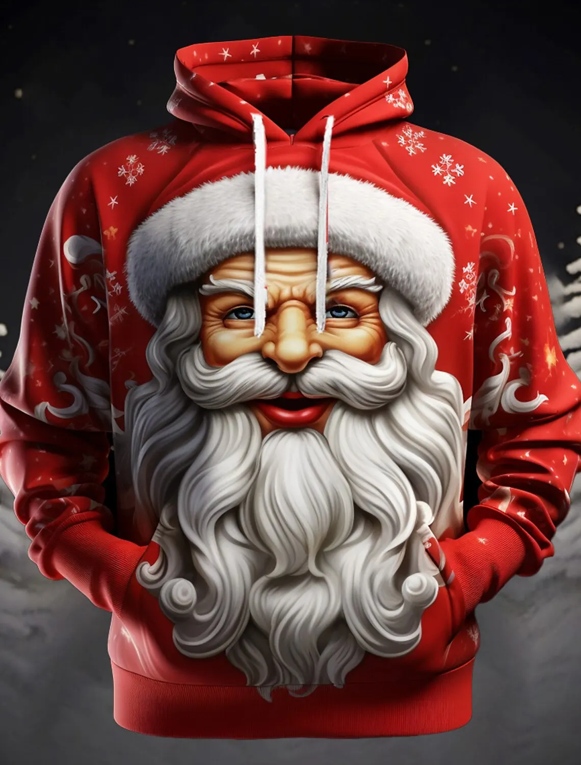 Graphic Santa Men's Fashion 3D Print Hoodie Sports Hoodies Long Sleeve Hooded Print Front Pocket Fall Hoodie Sweatshirt