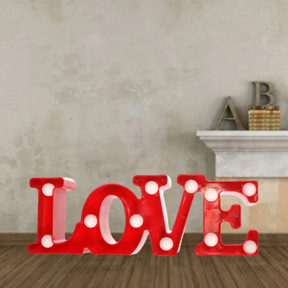 LED النيون علامة الحب رسالة على شكل الأحمر النمذجة مصباح ضوء الليل الزخرفية للمنزل حفلة غرفة نوم غرفة المعيشة الجدول مصباح #2