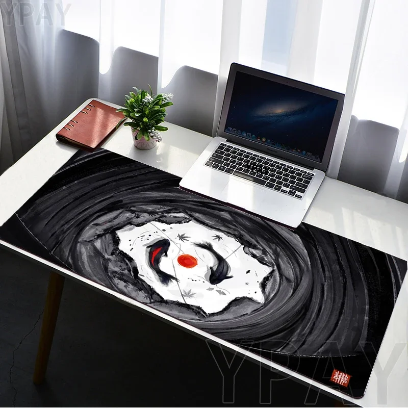 

Fish Mouse Pad Gamer Mousepads Big Gaming Mousepad Koi Laptop Mouse Mat Black Large Keyboard Mat Computer Desk Pad XXL