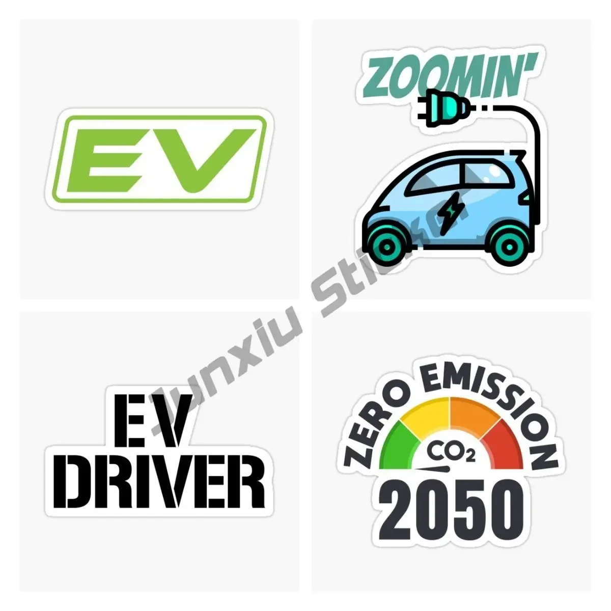 Autocollant de voiture zéro émission pour la protection de l'environnement, décalcomanie amusante pour véhicule électrique à gaz 100%, décoration de carrosserie