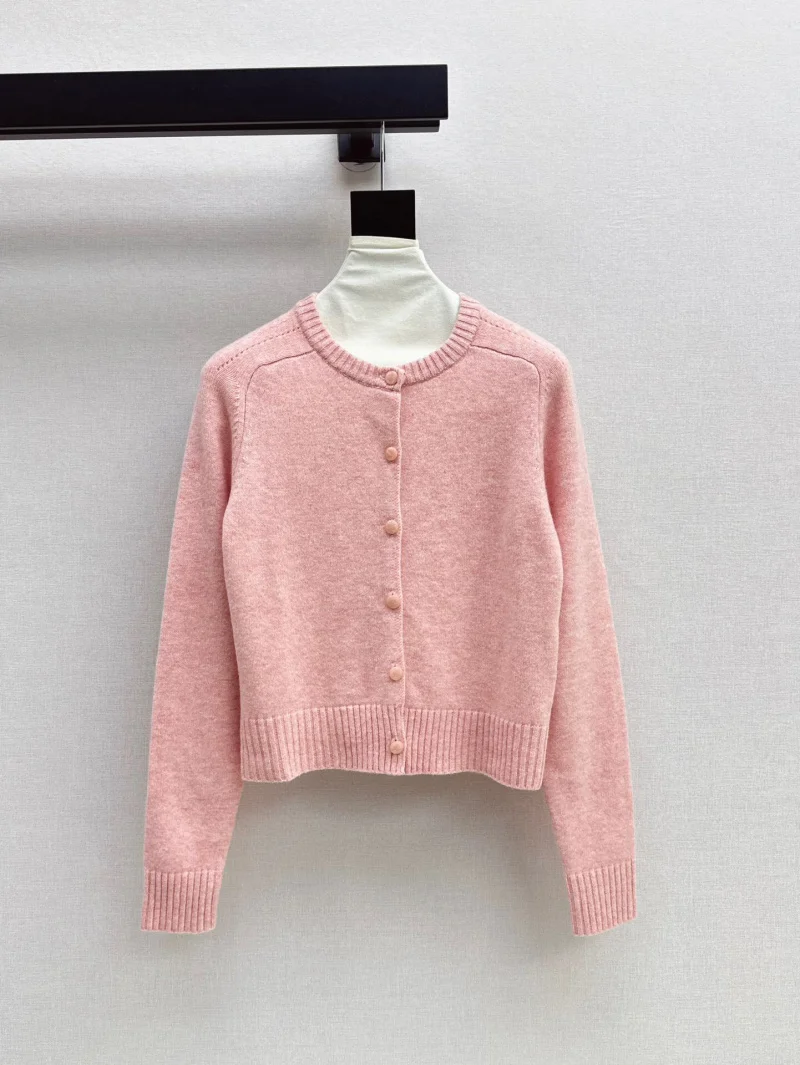 2024 Autumn/Winter New Women's Sweater Fashion Exquisite High end Customized Women's Round Neck Knitted Wool Cardigan for Women