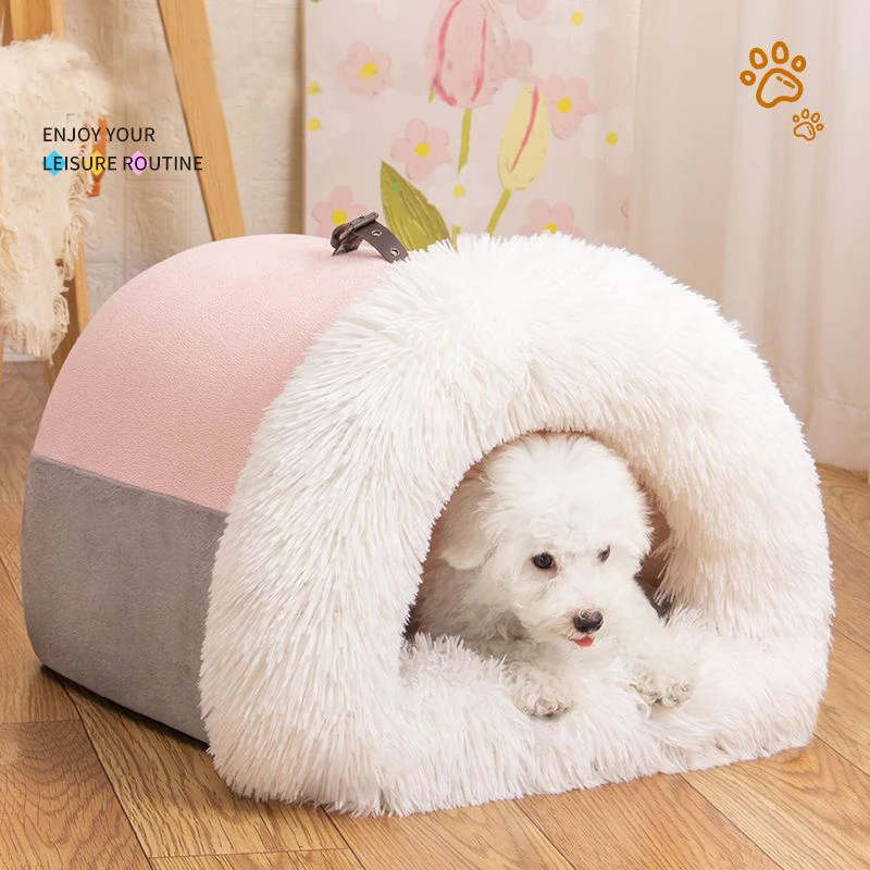 

Winter Warm House for Small Dogs Dog House Indoor Memory Sponge Dog House Kennel Bed Mat with Cushion for Small Dogs Cats Nest