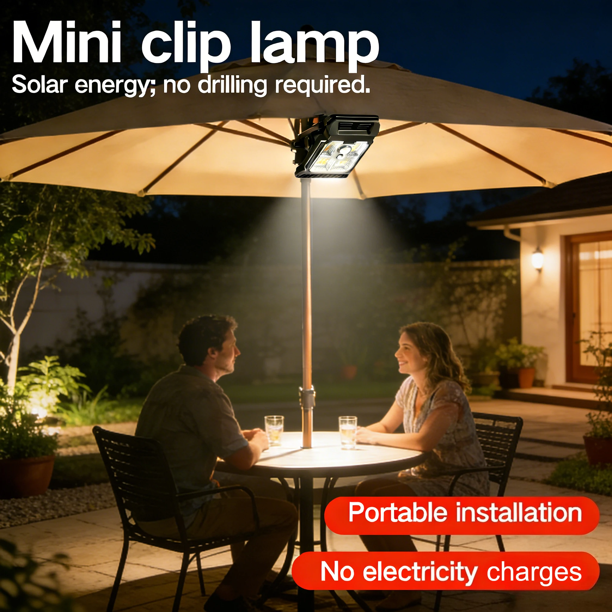 Solar Sensor Motion Light Clip on Lawn Waterproof Work Light 3 Modes Outdoor Camping Household Garden Lighting Courtyard Lamp