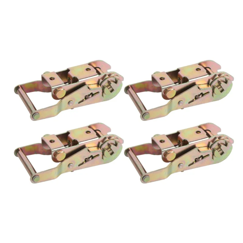 4PCS Ratchet Tensioner For 1-1/16 Wide Strap Carbon Steel Ratchet Tie Down Tightener 1500KGS Pull Force