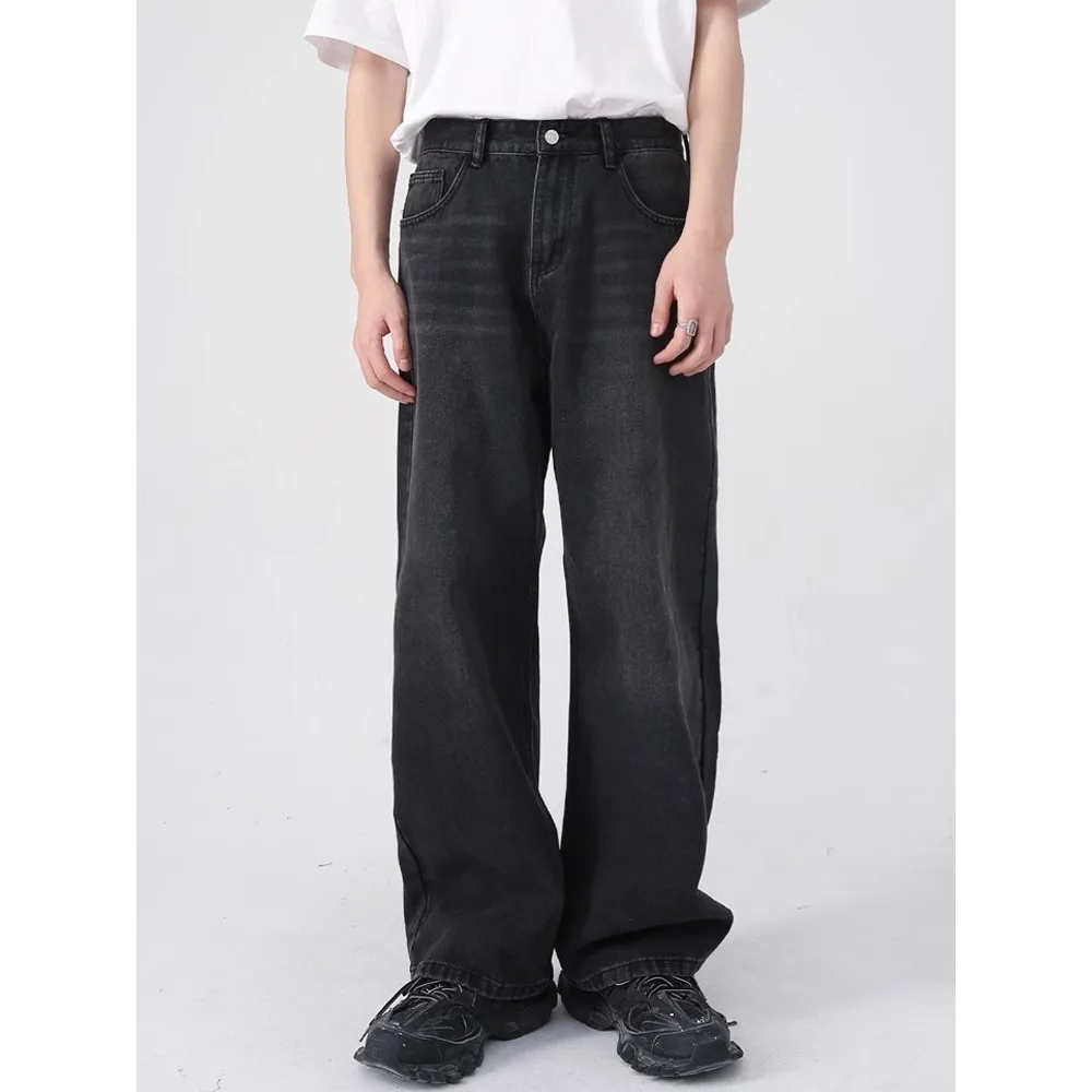 

Bla Ay Jeans plus Size Wide Leg Pants High Waist Casual Loose Straight Cut Men Women Jeans High Waist Denim Trousers