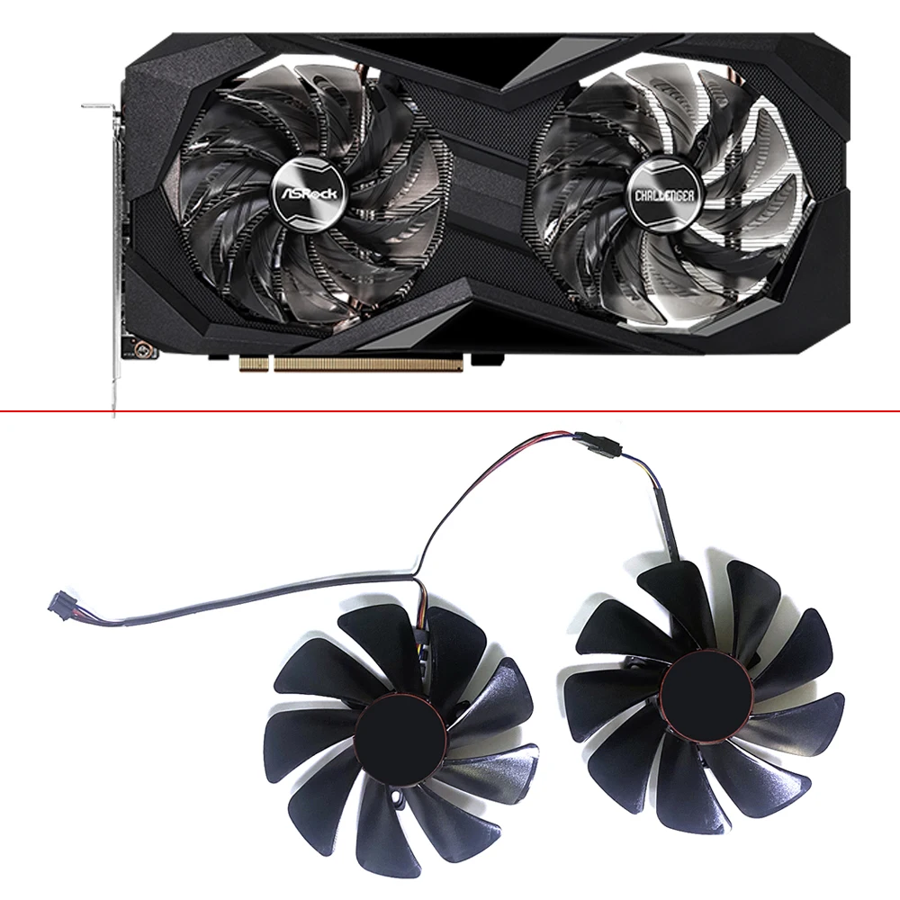 

2pcs NEW 95MM 4PIN double ball Cooling Fan For RX 6600 XT RX6700 GPU FAN For Asrock AMD Radeon RX 6650 XT Challenger D RX 6700 X