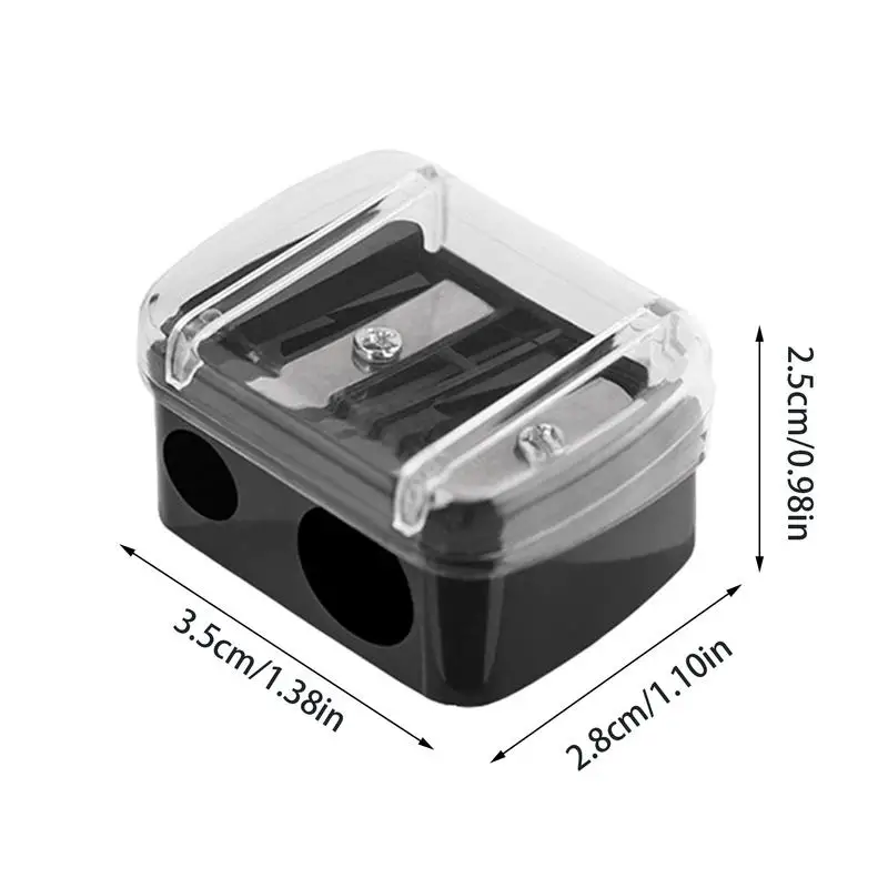 Portátil multifuncional manual apontador de lápis com tampa, Sharper seguro com furos duplos, suprimentos estacionários