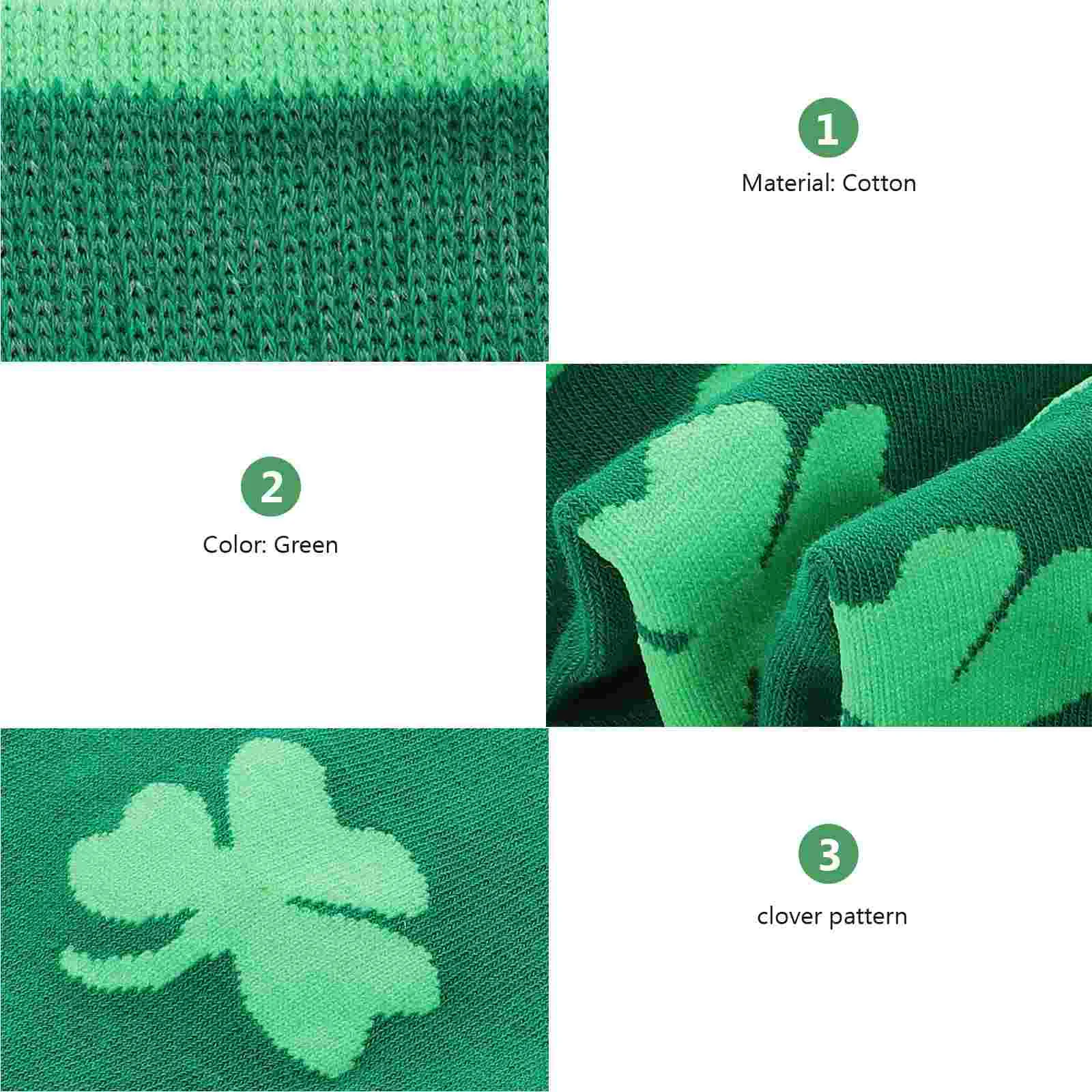 2 Pairs Socks St Patricks Crew Stockings for Girls Cotton Day Gift St Patrick's Sports