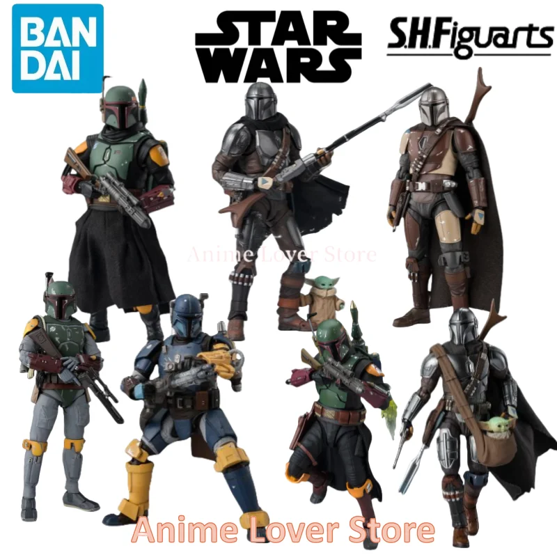بانداي الأصلي SHFiguarts SHF حرب النجوم Din Djarin Boba Fett Mandalorian anakin skywalker ألعاب شخصيات الحركة نموذج قابل للجمع