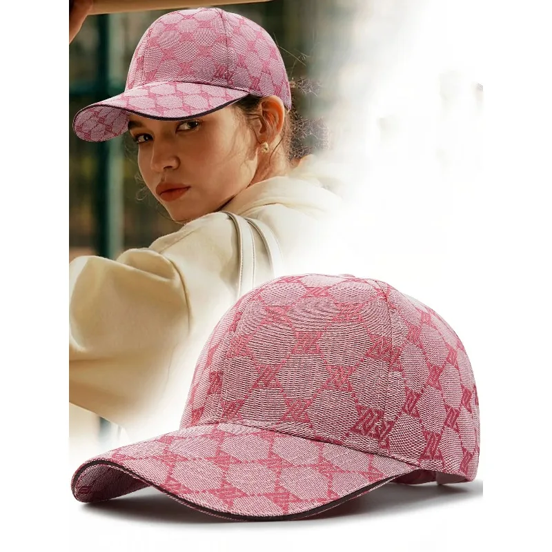 Daily Casual Ladies Vintage Grid Print Dad Hat Adjustable Back Wind Resistant Outdoor Sports Cap