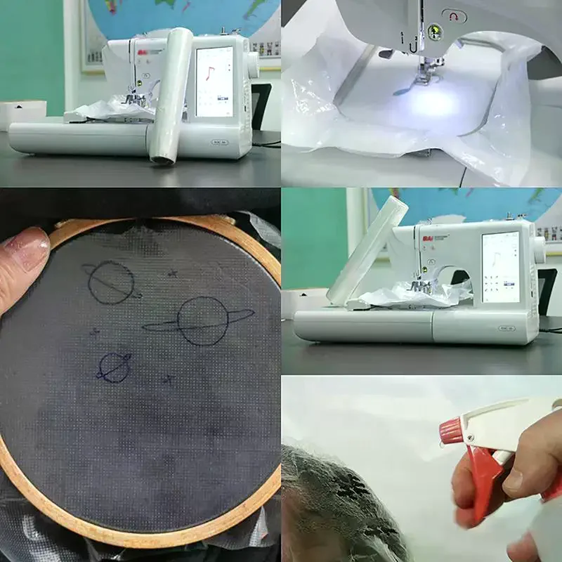 Machine Embroidery Stabilizer Water Soluble Embroidery Topping Film 11.8in*10 Yd Roll Wash Away Embroidery Stabilizer