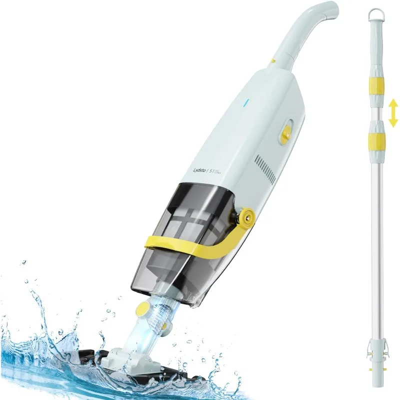 

Handheld Pool Vacuum with Telescopic Pole, Cordless Rechargeable Pool Vacuums Cleaner, 60 Mins Running Time, Deep Cleaning