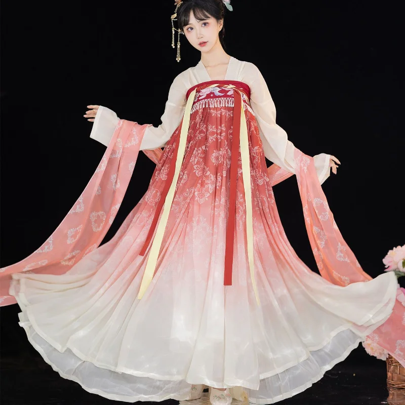 

Women Hanfu Dress Han Element Ancient Chinese Style Tang Dynasty Traditional Clothing Women Fairy Dance Stage Costumes Top Skirt