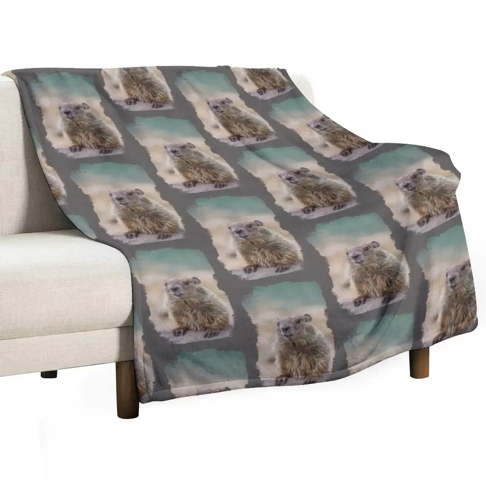 Groundhog with grunge effect - Grunge Groundhog for Groundhog Day Throw Blanket halloween for babies Blankets