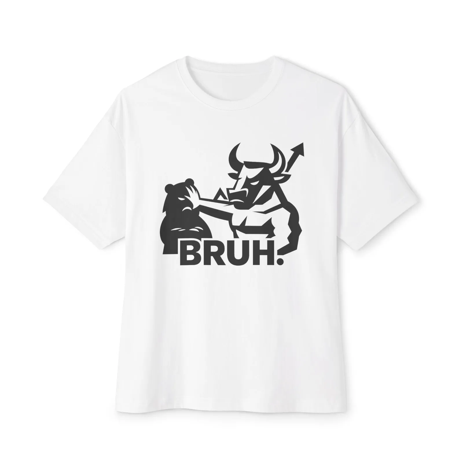 Bull and Bear 'BRUH' Graphic Tee | Stock Market Humor Shirt