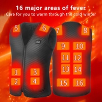 16 Areas Heated Vest Men Women USB Heated Jacket Heating Vest Winter Electric Heated Vest Outdoor Sports Hiking Oversized M-4XL