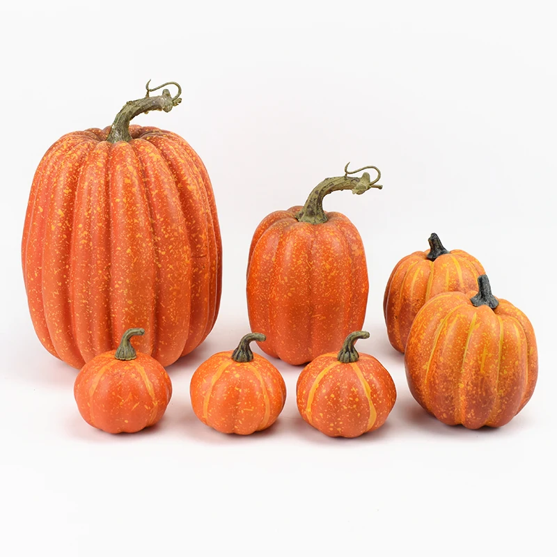 

7 Faux White Yellow Pumpkin Home Decor Set, Faux Vegetable Pumpkin Fall Halloween Home Decor