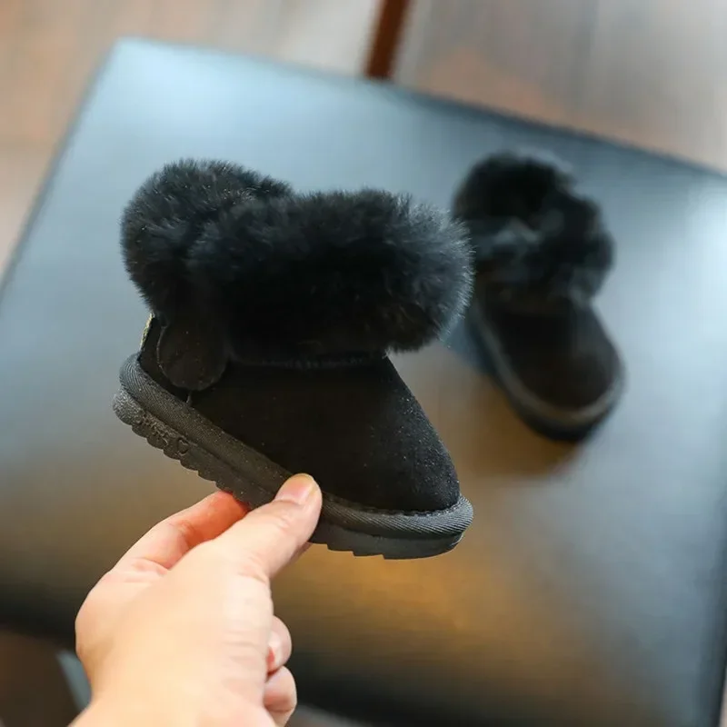 Botas Para Niña Pluche Kid Sneeuwlaars Winterwarmte Baby Wandelschoen Dikke Jongen Meisje Katoenen Schoen Zachte Zolen Kinderschoen Gewatteerde Laars