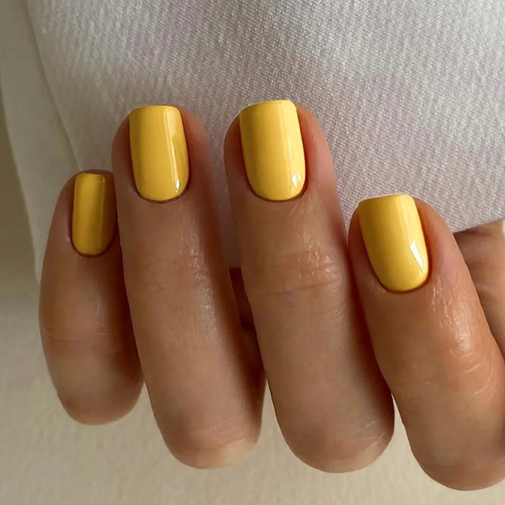 24 pçs clássico cor sólida imprensa de unhas falsas em unhas cobertura completa colorido com cola geléia curto quadrado bailarina wearable manicure