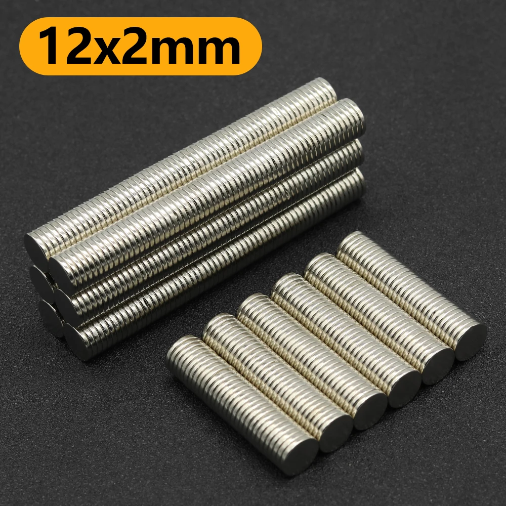 12x2mm N35 NdFeB Round Neodymium Magnet Super Strong Permanent Powerful Magnets Refrigerator DIY Craft Multi‑Purpose Magnetic