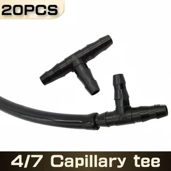 20PCS Barb Tee Connector 1/4 Inch Hose Garden Lawn Watering Irrigation Connector 4/7 Mm Hose Connector