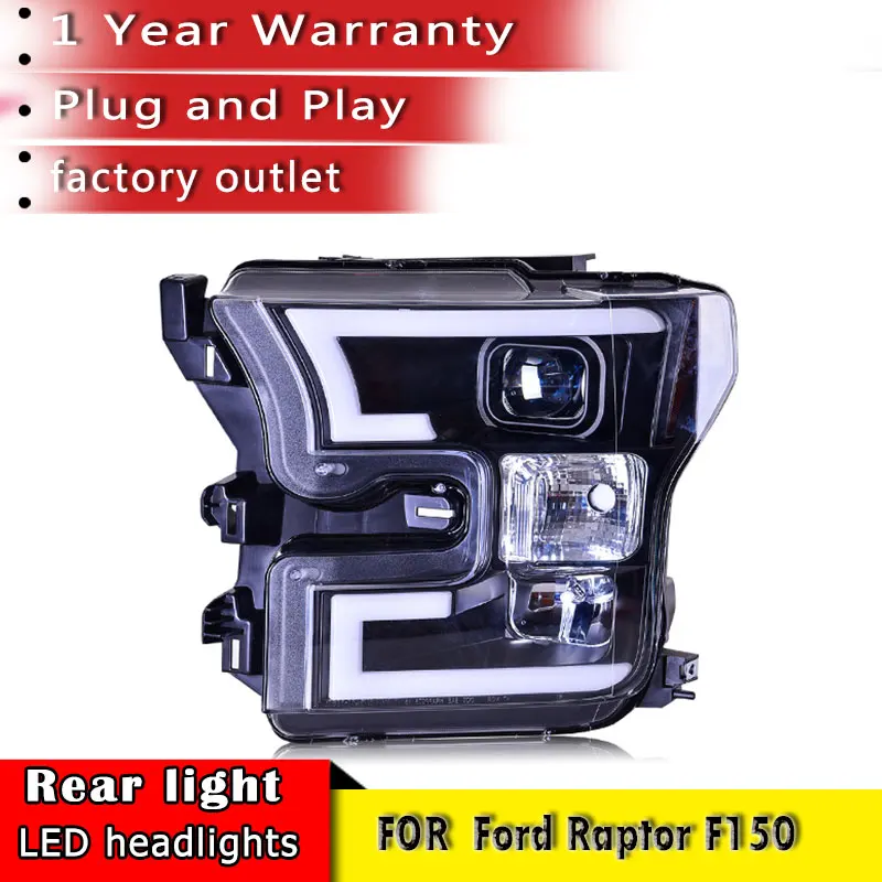 Car 2015 2016 2018 2017 2019 Applicable to  Ford F150 raptor headlight assembly modified LED day running light flow turn signal