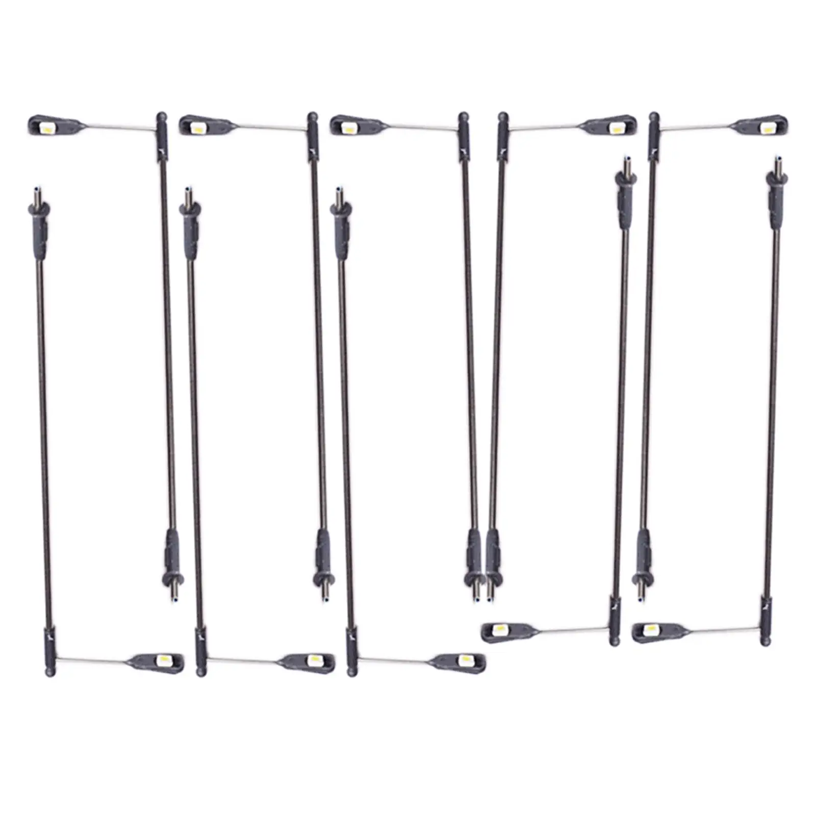 10x Model Railway Train Lampposts Streetlights 1/75 Ornaments, 3V, Mini