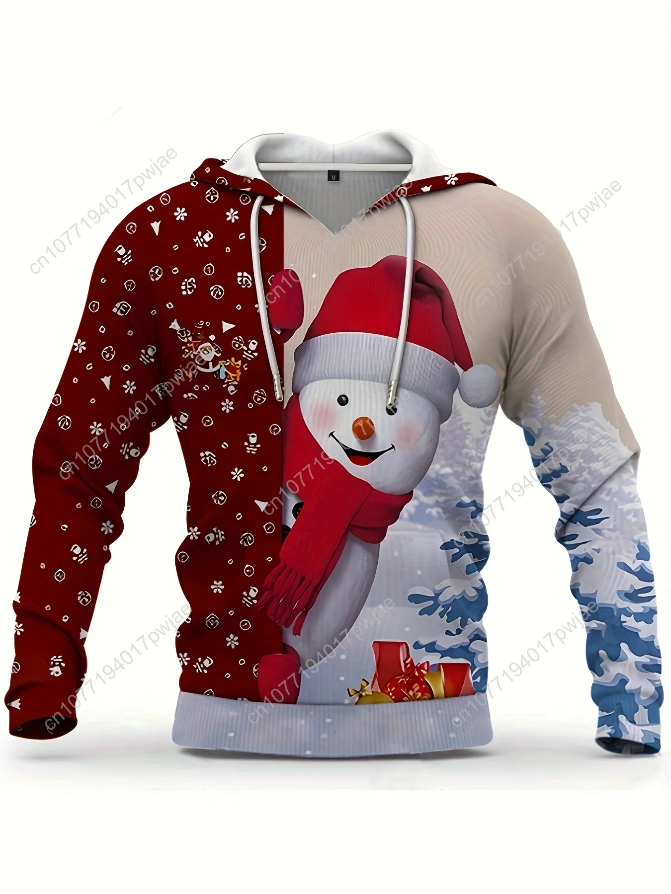 Divertente felpa con cappuccio con stampa natalizia di Babbo Natale, felpe con cappuccio cool da uomo, felpa con cappuccio pullover dal design grafico casual da uomo streetwear per