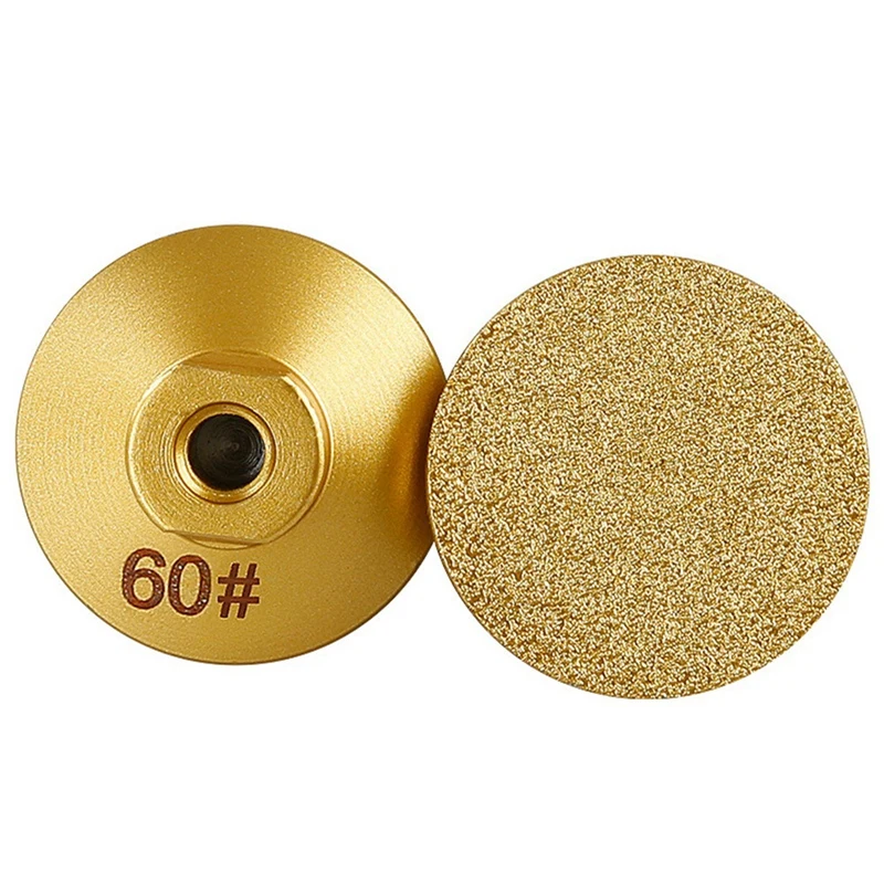 

2 PCS 60 M10 Brazed Flat Grinding Head Gold Diamond Abrasive Polishing Stone Marble Quartz Cobblestone Grind