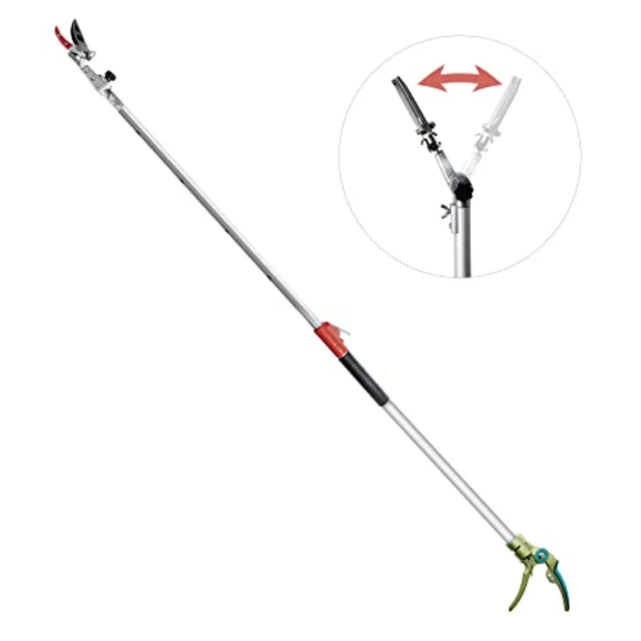 

Pruner for Garden Cut Upto 1 Inch and Hold Telescopic Pole Pruner Fruit Picker with Rotating Blade Head Lightweight Aluminum Ex