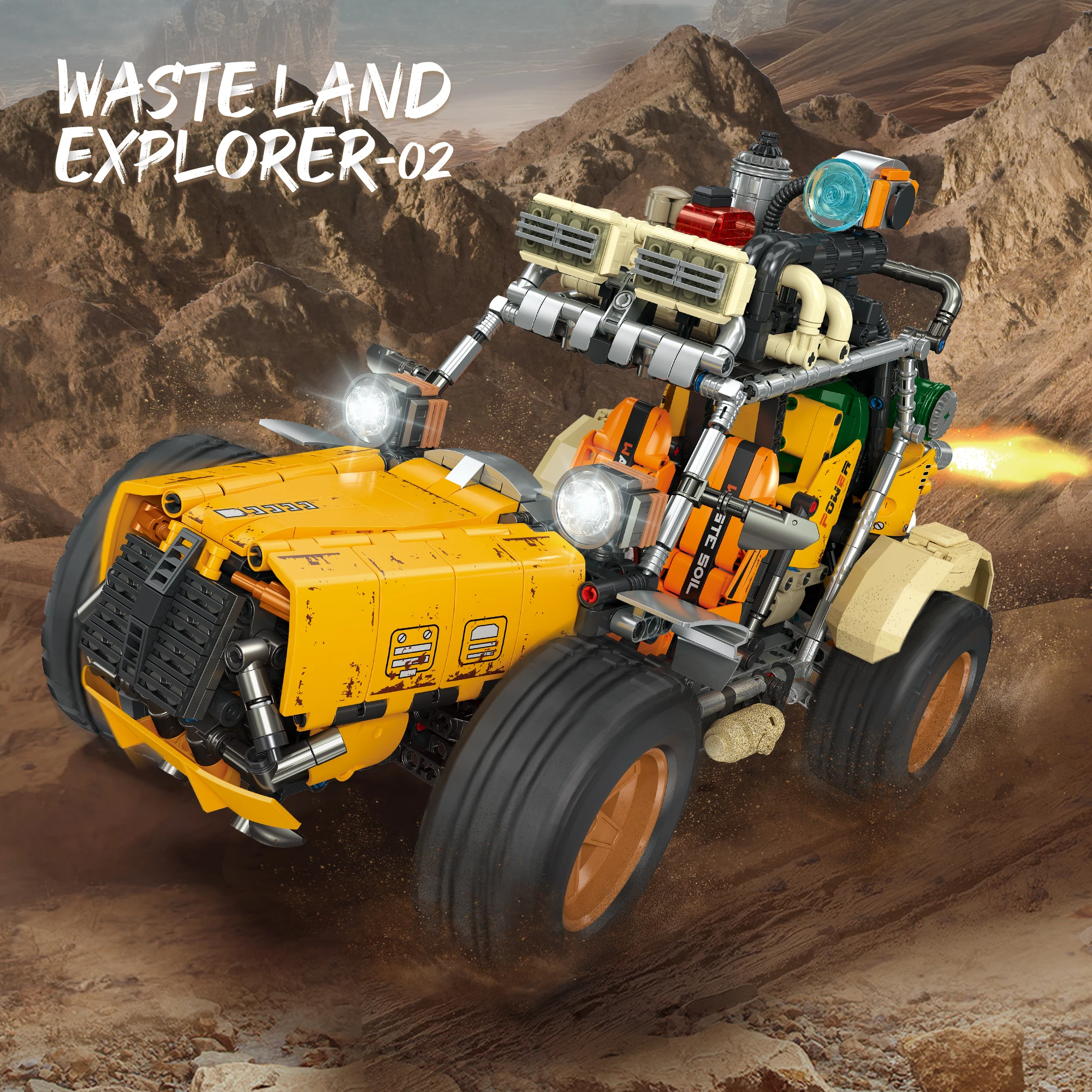 1817Pcs Wasteland Navigator Car Building Blocks Set, Technic Assembly Model Ornament, Educational Birthday Gift