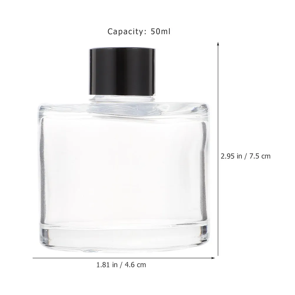 1Set Essential Oil Diffuser Bottle Clear Glass Perfume Diffuser Aromatherapy Volatile Bottles Refillable Aroma Bottle Desktop