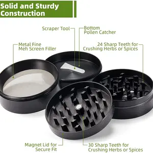 40mm 4-Layer Aluminum herbal Grinders Tobacco to smoke metal tobacco cutting pipe accessories tobacco pipes herb mils Main Main Sales Paste Paste - №10