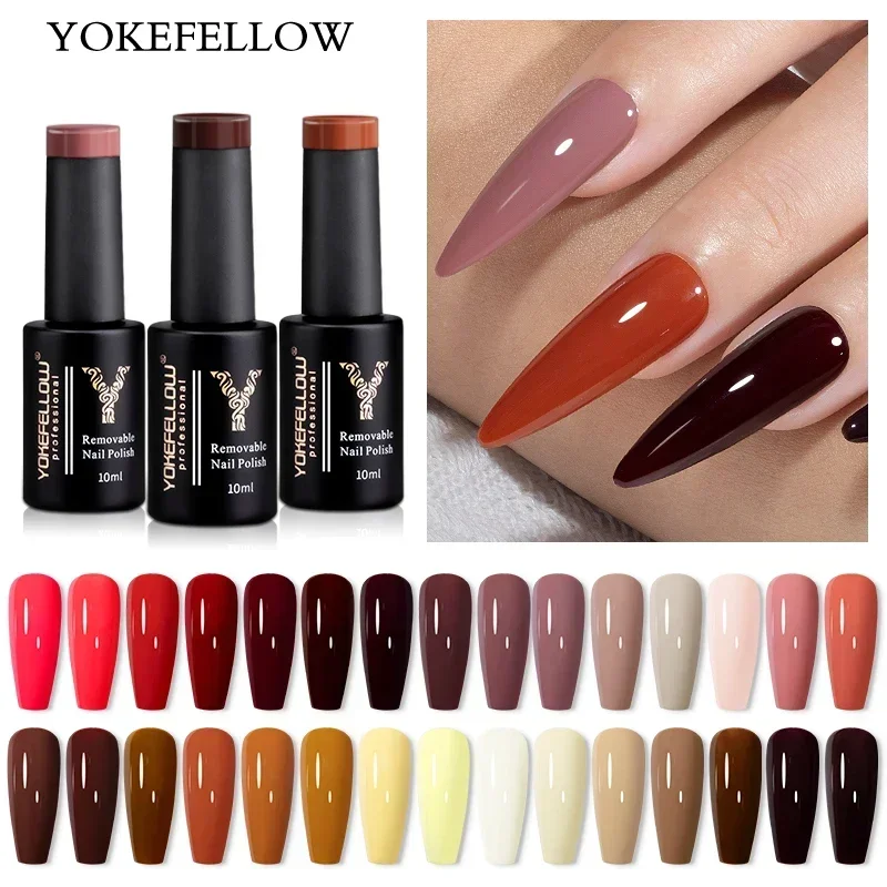 YOKEFELLOW 10ML Gel Nail Polish of 137 Colors Semi-Permanent Soak Off UV LED Nail Gel Polish Nail Art for Professional Manicure