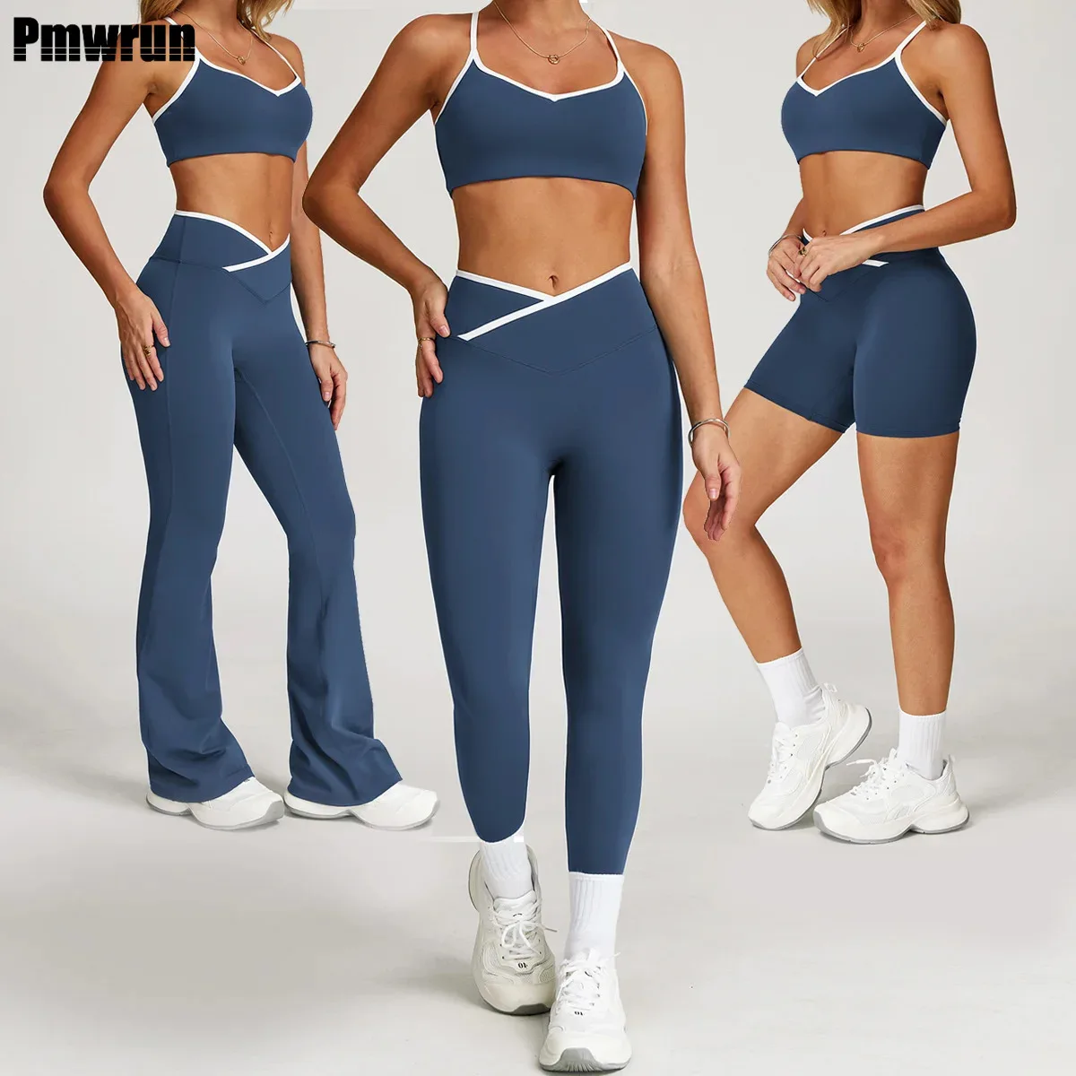 

Sportswear Woman Gym Sports Bra Shorts Leggings 2 Piece Set Workout Naked Feeling Seamless Female Fitness Clothing Tracksuits