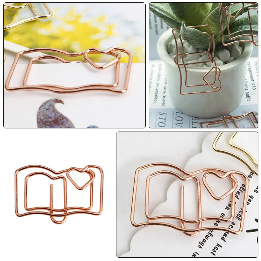 

30 Pcs Book Notes Folder Paper Clips Office Document Mini Paperclips Stainless Steel Decorative Student Clamps